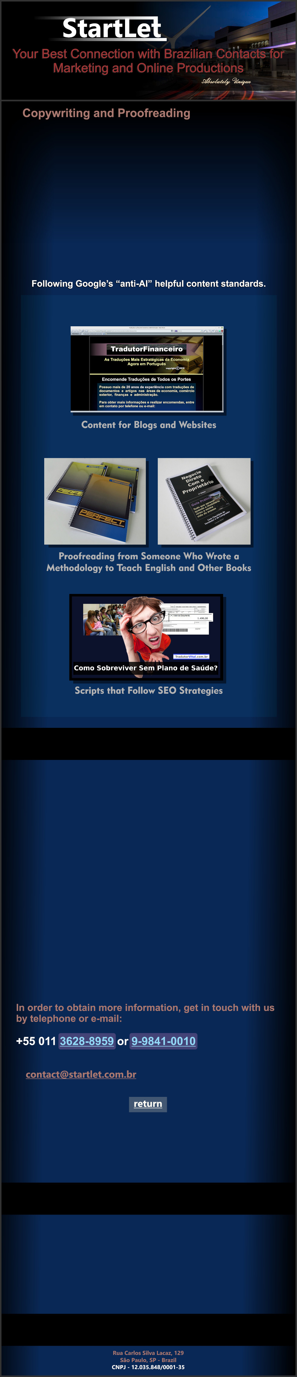 Copywriting in Portuguese, Proofreading and SEO Consulting